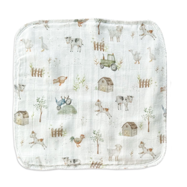 Farm Life Muslin Wash Cloth 2 Pack