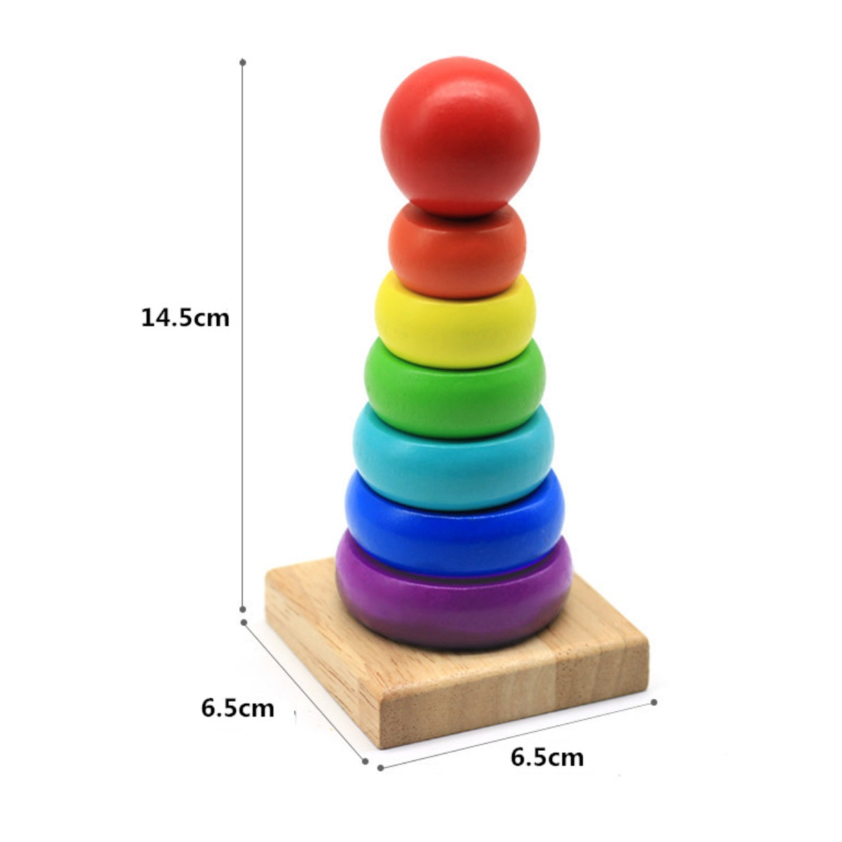 Wooden Rainbow Tower - Blue