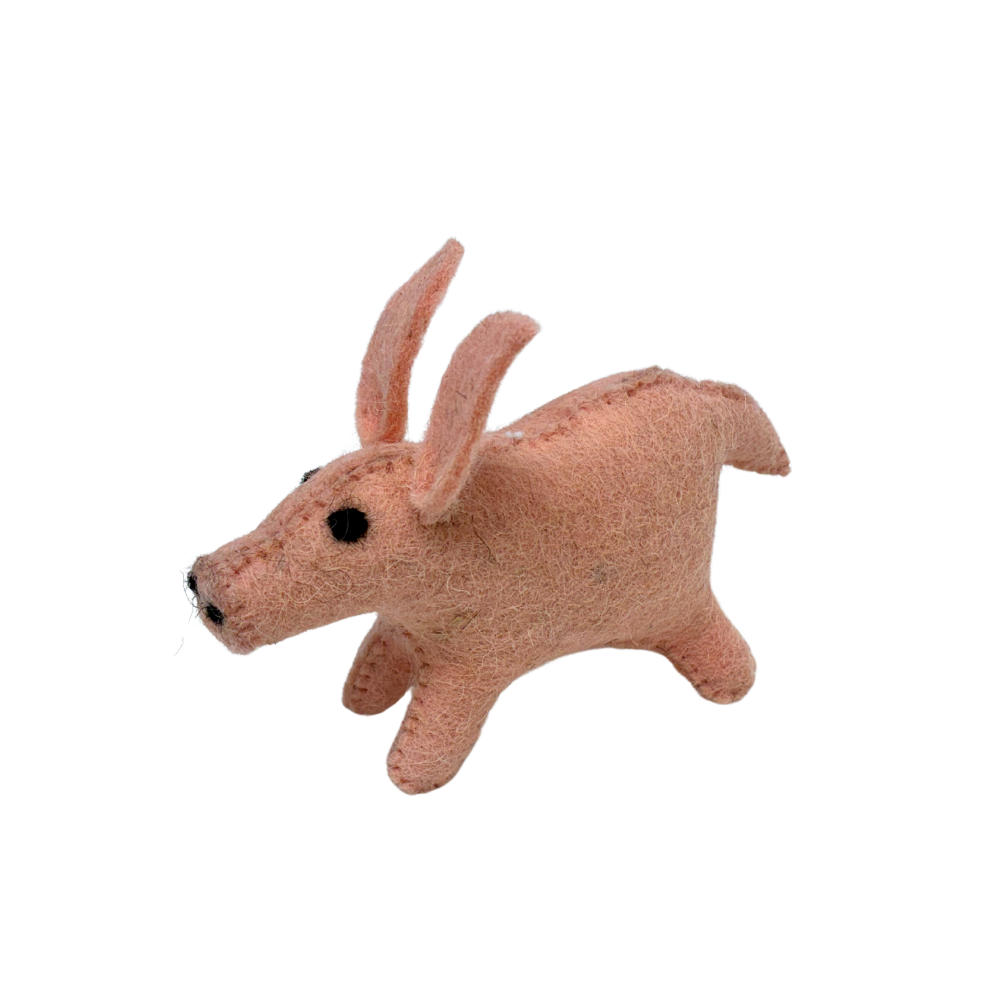 Peta Pig wool felt toy by Blue Bunny — 10cm handcrafted in India