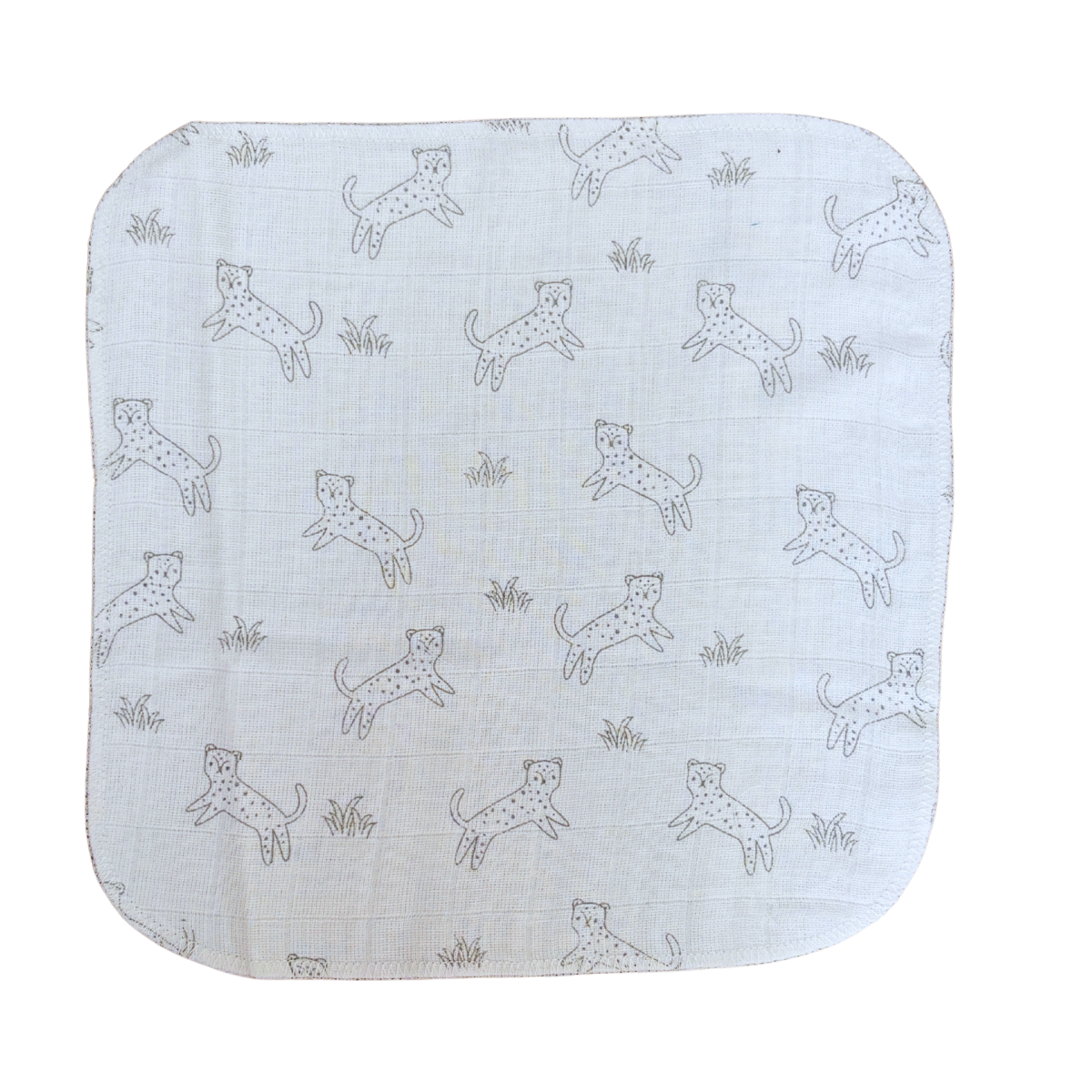 Happy Cheetah Muslin Wash Cloth 2 Pack