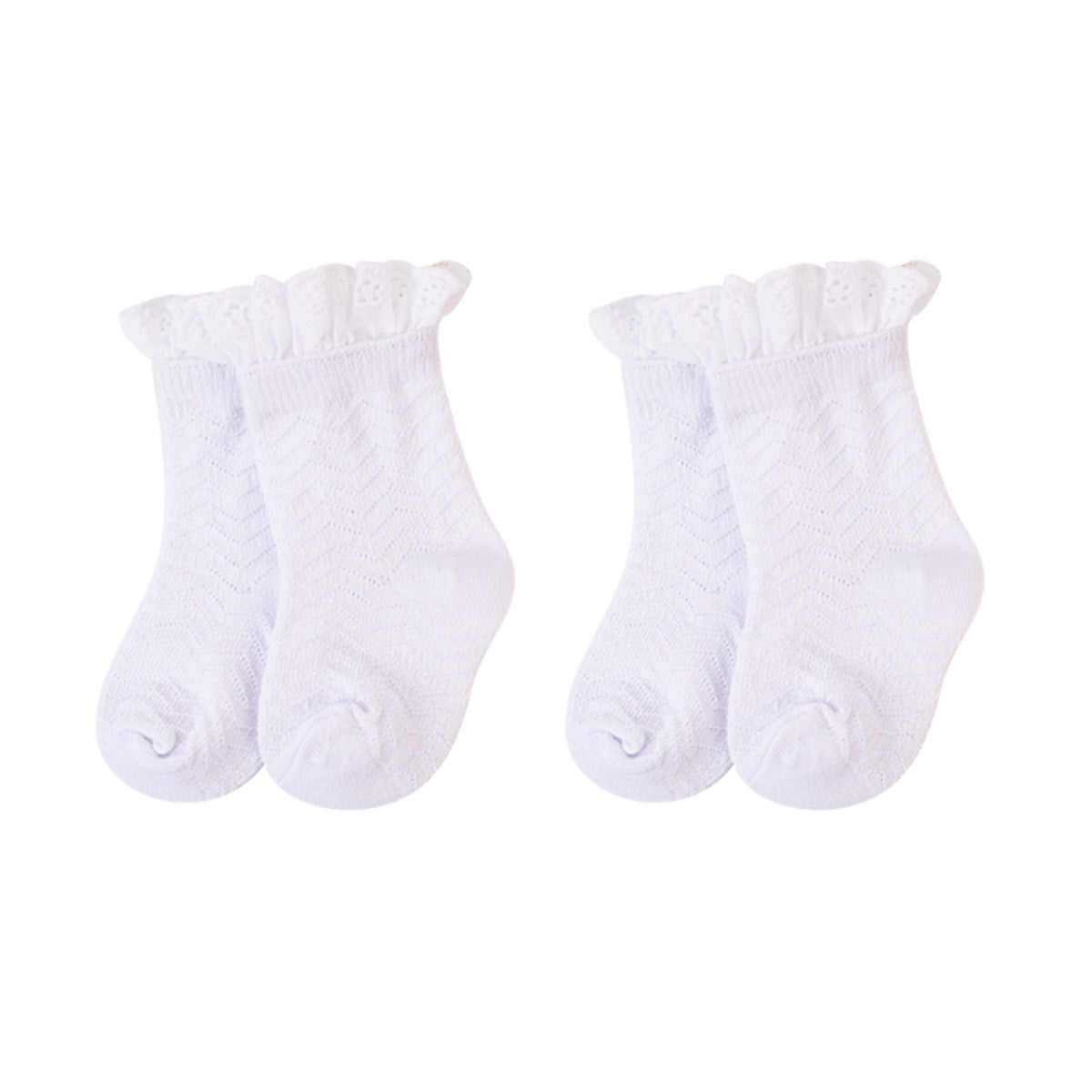 Lace Trim Socks - 2 Pack