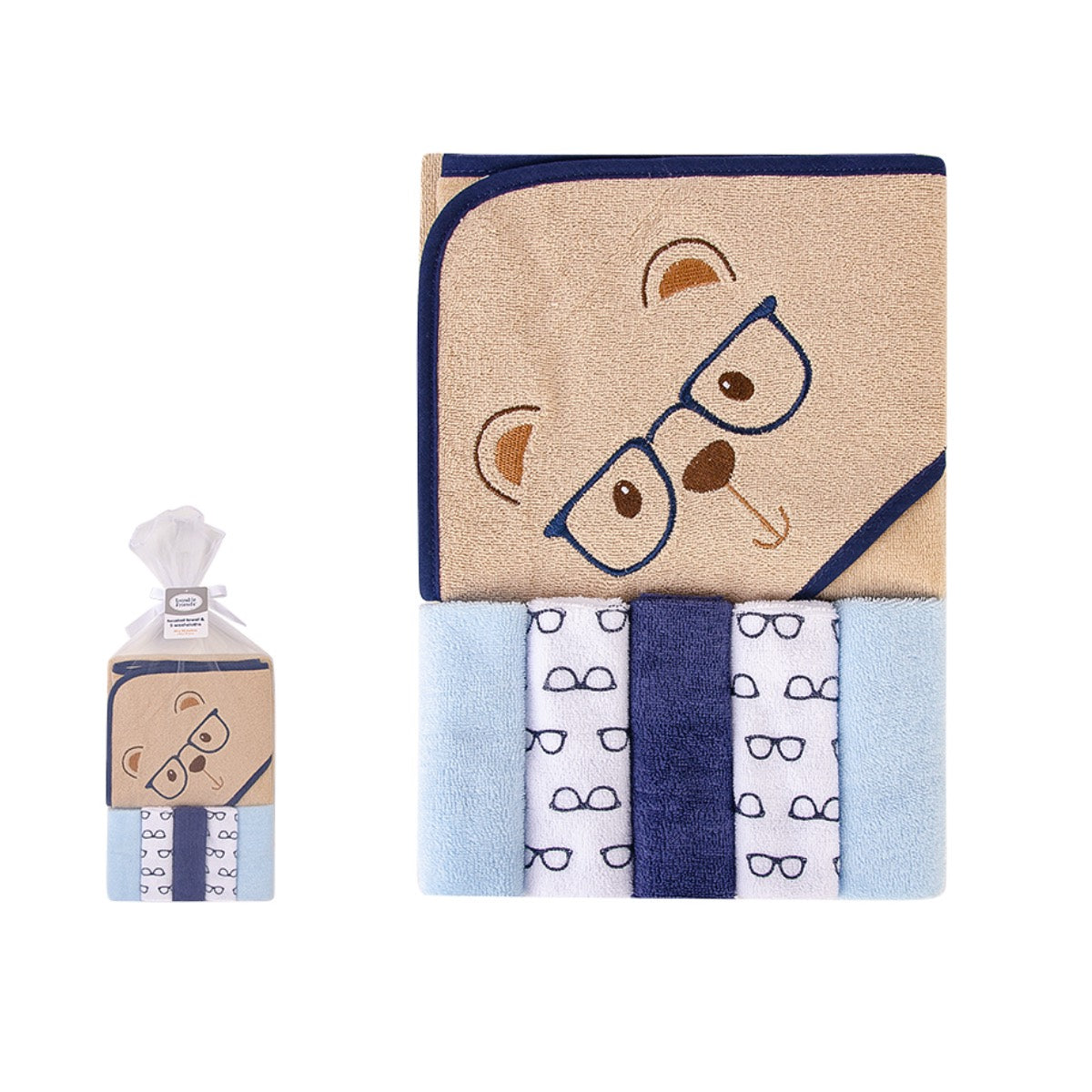 Hooded Towel & Washcloth 5pce Set