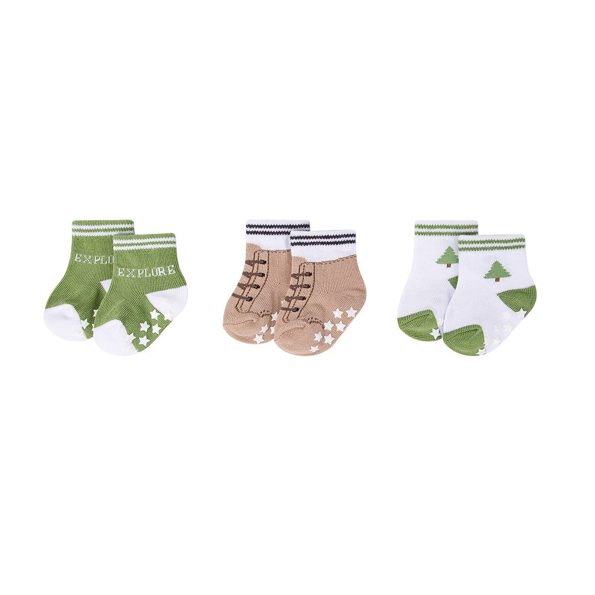 Explore Non Skid Socks 3 Piece Set