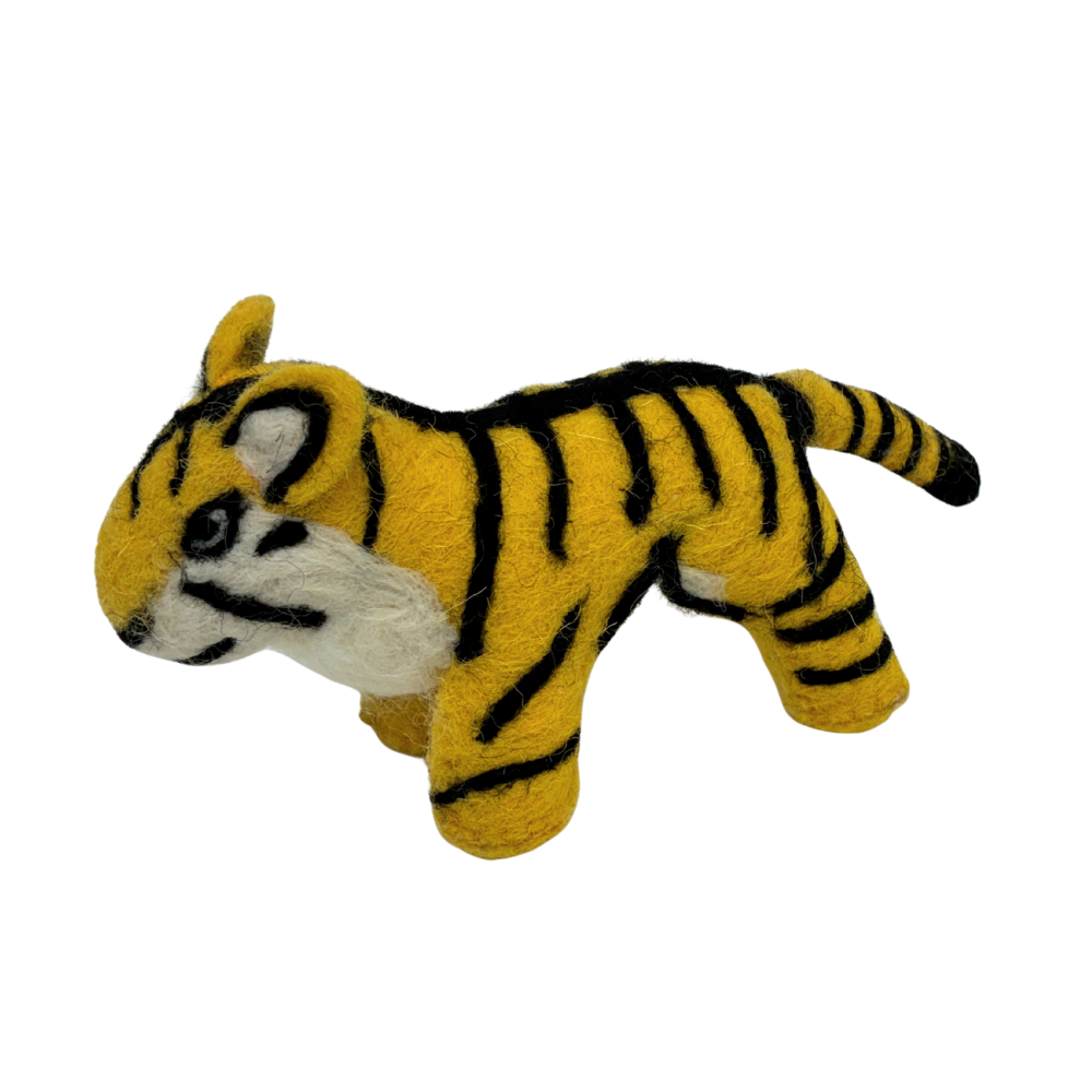 Timothy Tiger wool felt toy by Blue Bunny — 15cm handcrafted in India