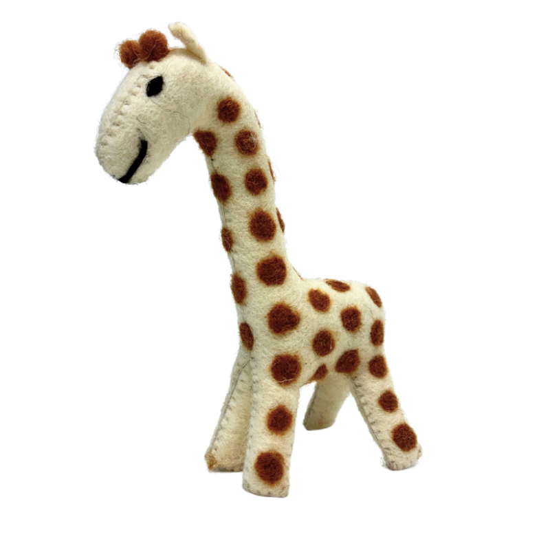 Jeremy Giraffe wool felt toy by Blue Bunny — 13cm handcrafted in India
