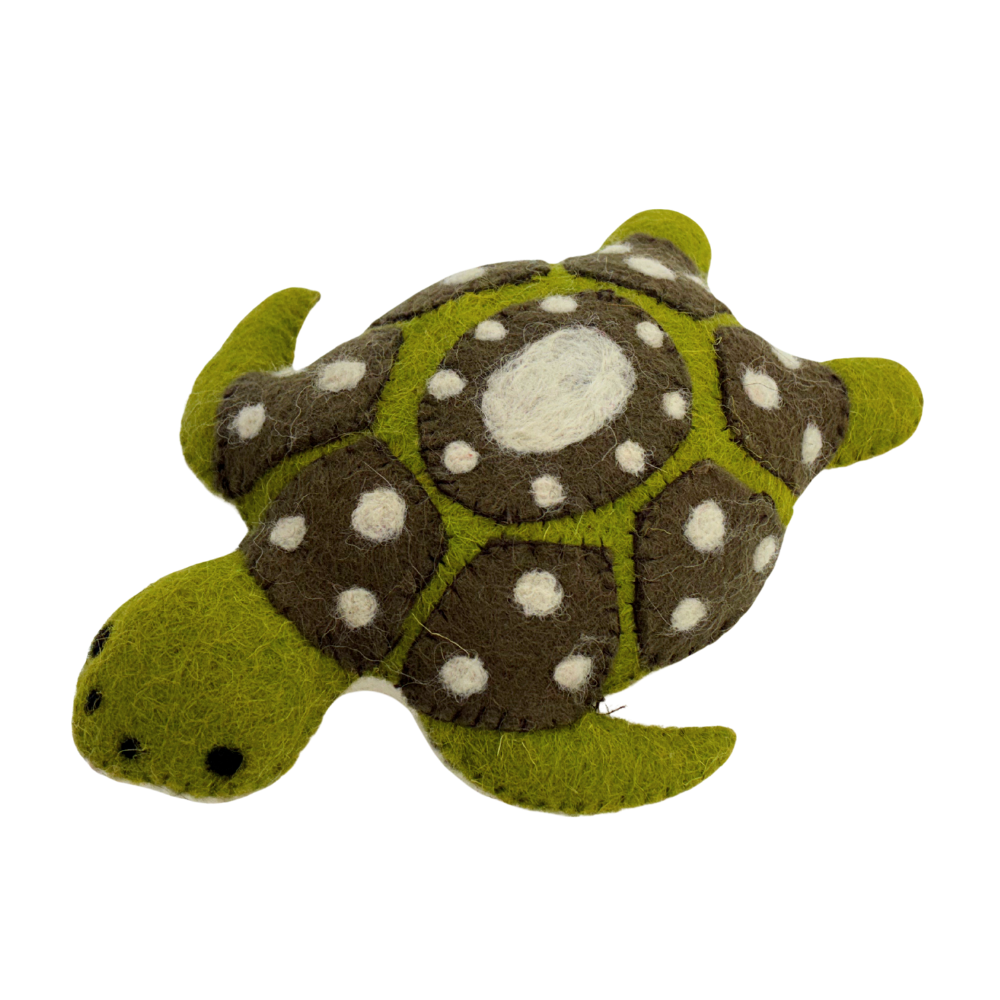 Tom Turtle wool felt toy by Blue Bunny — 15cm handcrafted in India