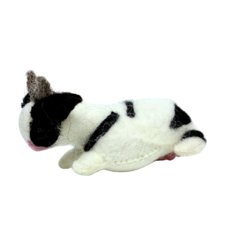 Clover Cow wool felt toy by Blue Bunny — 15cm handcrafted in India