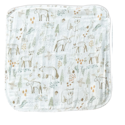 Summer Forest Muslin Wash Cloth 2 Pack