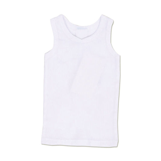 Baby Basics Ribbed Cotton Singlet - White