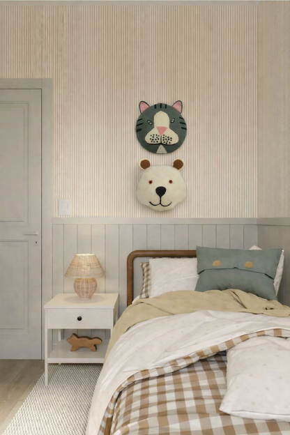 Alan Flat Head wool felt wall art by Blue Bunny — lifestyle display