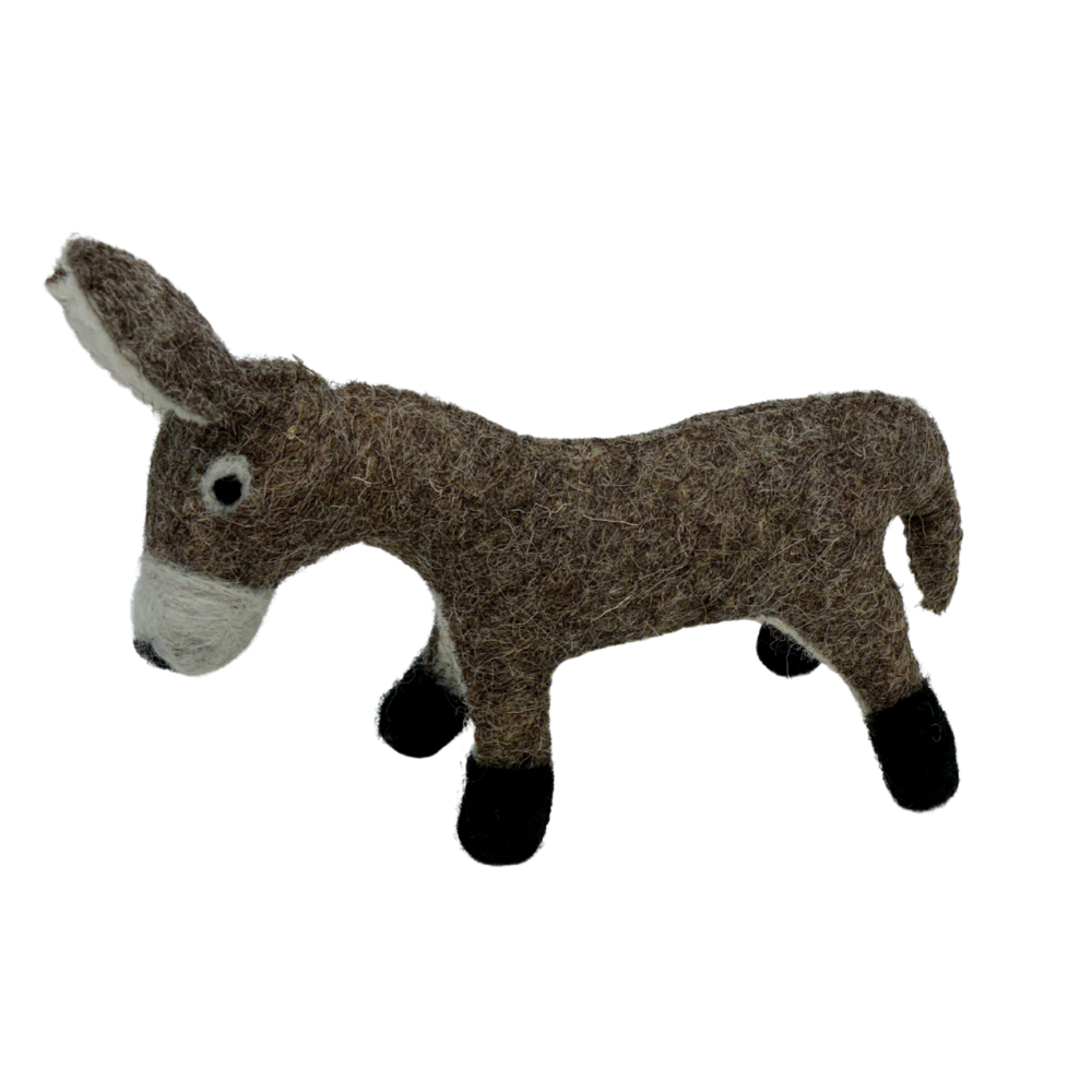 Doreen Donkey wool felt toy by Blue Bunny — 15cm handcrafted in India
