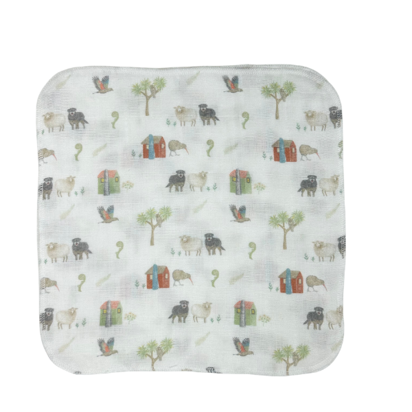Farm Muster Muslin Washcloths 2 Pack