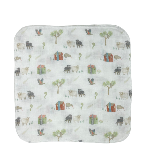Farm Muster Muslin Washcloths 2 Pack