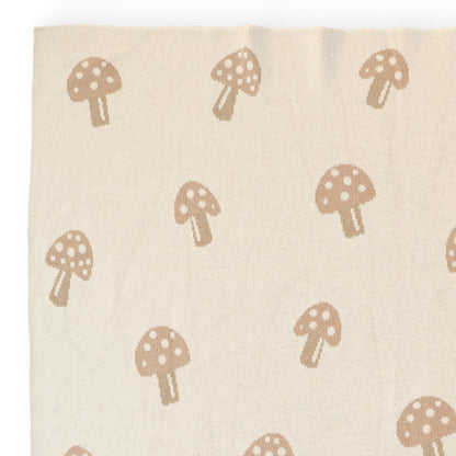 Mushroom Knitted Blanket