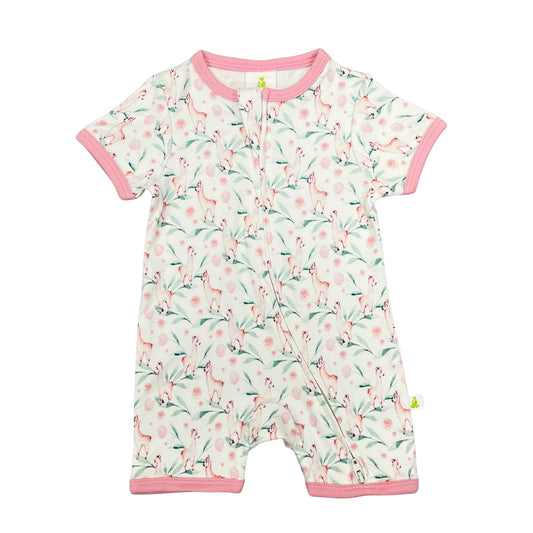 Pink Alpaca Short Sleeve Zip Suit