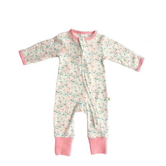 Pink Alpaca Long Sleeve Zip suit