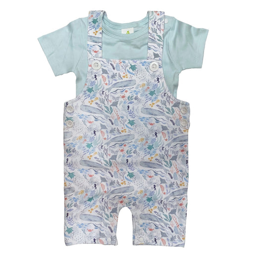 Ocean Life Overalls with Short Sleeve  Tee