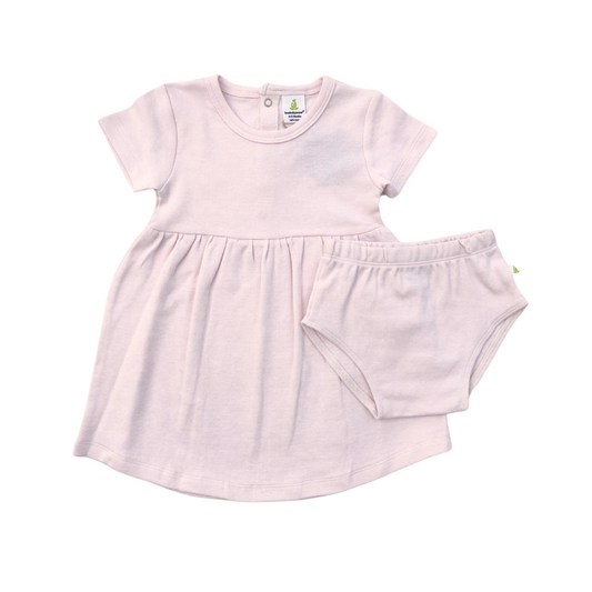 Pink Stripes Pricilla Short Sleeve Dress with Bloomers