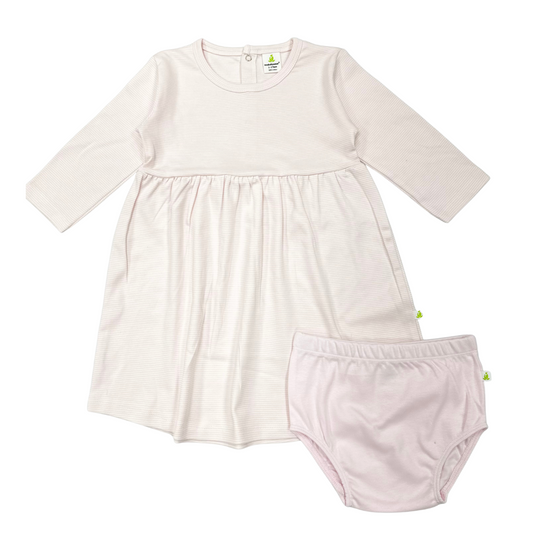 Pink Stripes Pricilla Short Sleeve Dress with Bloomers
