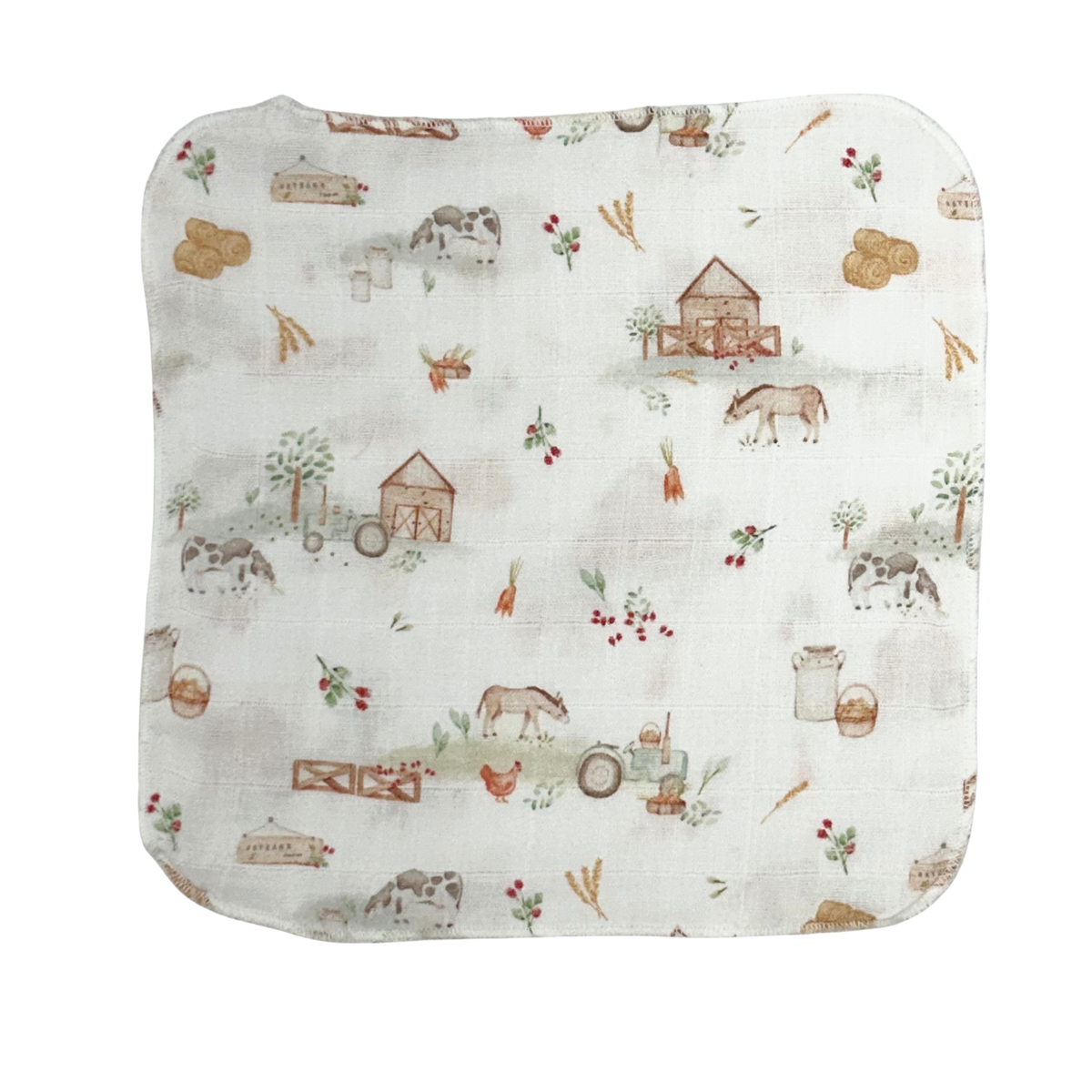 Little Farm Muslin Wash Cloth 2 Pack