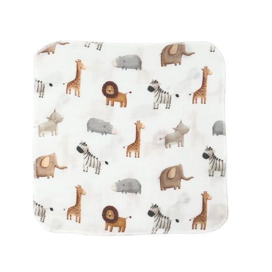 Safari Buddies Muslin Wash Cloth 2 Pack