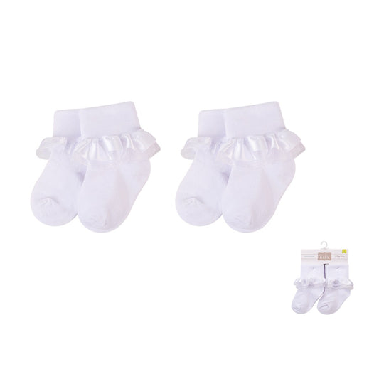 Socks with Lace Trim 2 Pack