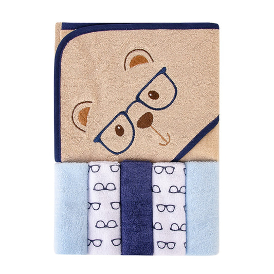 Hooded Towel & Washcloth 5pce Set