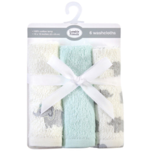 Elephant Washcloth 6 Piece Set