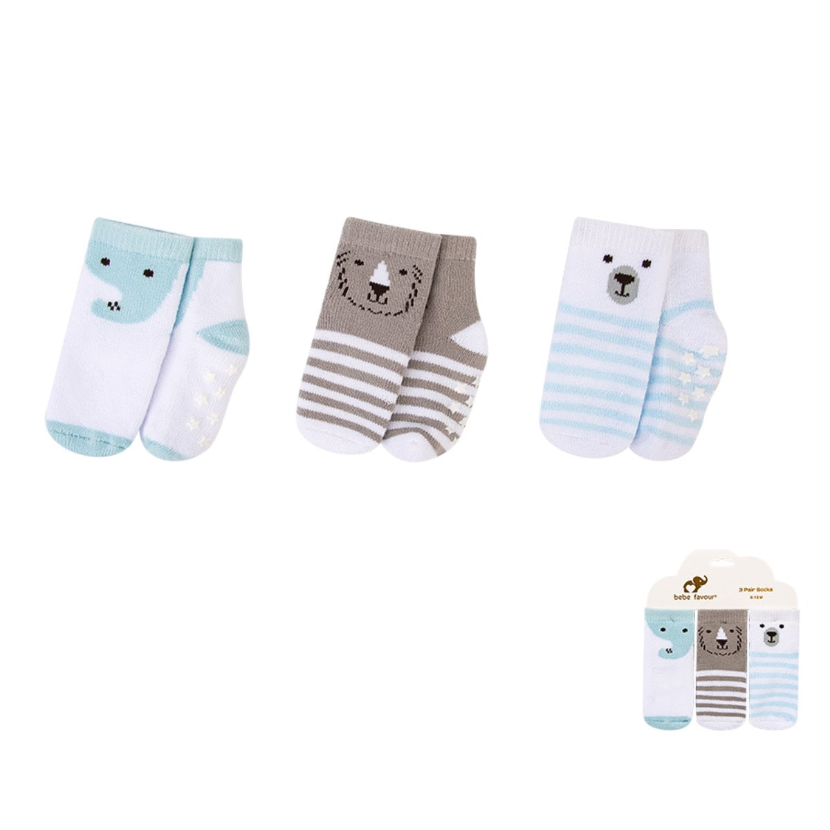 Animal  Non Skid Terry Socks 