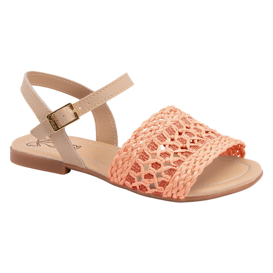 klin girls crochet sandal nudecoral