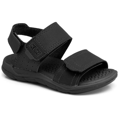Black triple strap school sandal shoe - Klin - Anatomical kids shoes